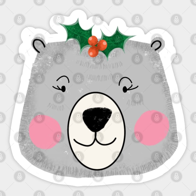 Cute Santa lady bear Sticker by bruxamagica